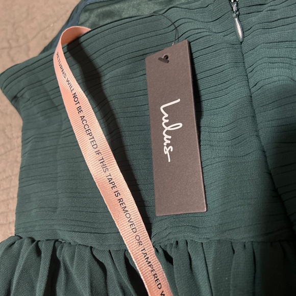 Lulus Seriously Sensational Emerald Strapless Tiered Maxi Dress Green - Size L - Picture 3 of 4